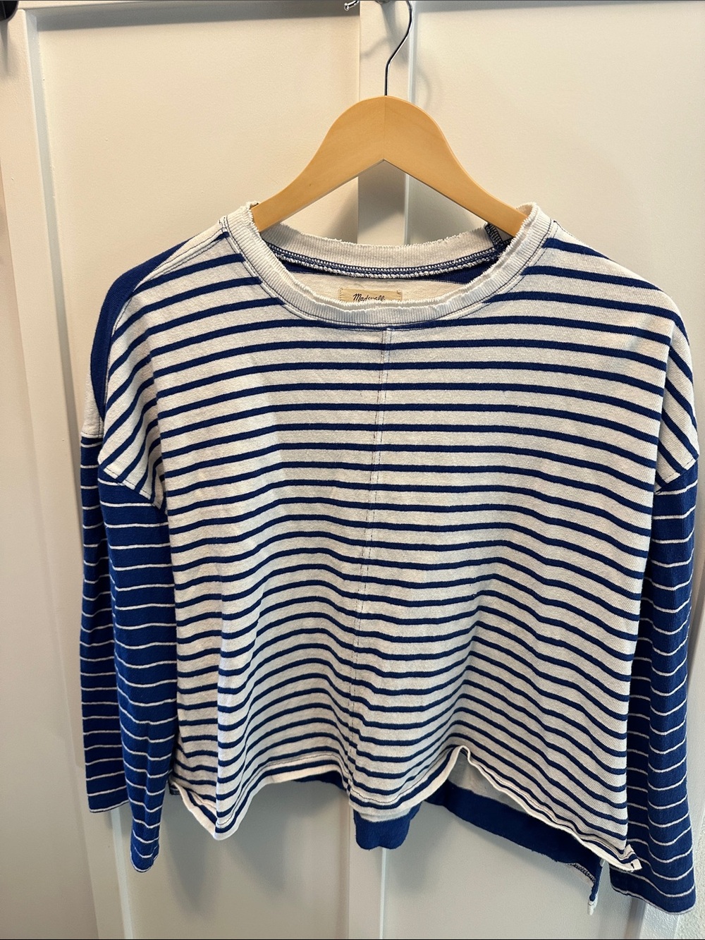 Madewell Navy & White Striped Kids Sweatshirt